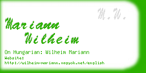 mariann wilheim business card